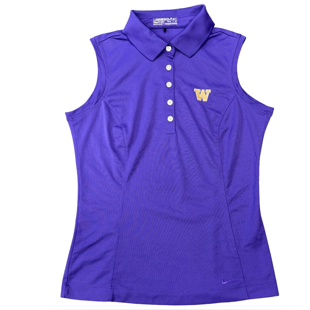 Nike Dri-Fit Sleeveless Polo Size s (4-6) purple Washington Huskies